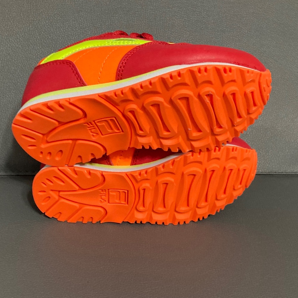 Fila Cress Color Block Vibrant Red and Neon Orange Sneakers - Picture 6 of 7